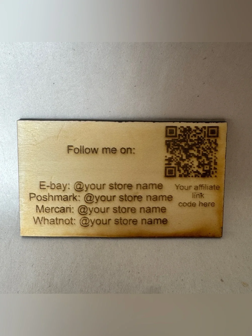 Luxury Wooden Handmade Laser Engraved Thank You Business Cards 5 pack